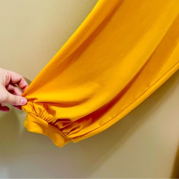 Eloquii Mustard Yellow Long Sleeve A-Line Dress Size 24 NWT NEW! - Picture 2 of 10